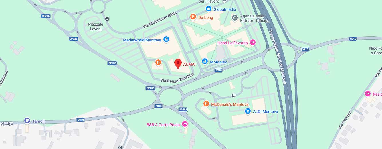 Posizione del negozio Aumai a Mantova su Google Maps